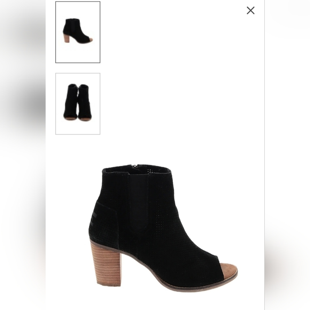 TOMS Black Suede Ankle Bootie